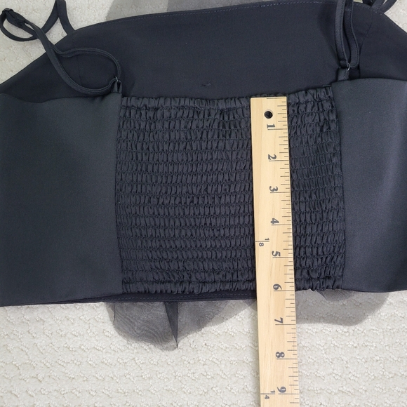 Rachel Zoe Black Oversized Flower Organza Crop Top Adj Straps Dress Event Med - Picture 11 of 13